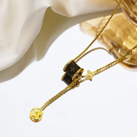 Gold Necklace Pendant with Dainty Stars & Crystals - 18K Gold Jewelry Stainless Steel Chain Necklace - Gift Ideas for Mom, Birthday Gifts for Women, Necklaces for Women