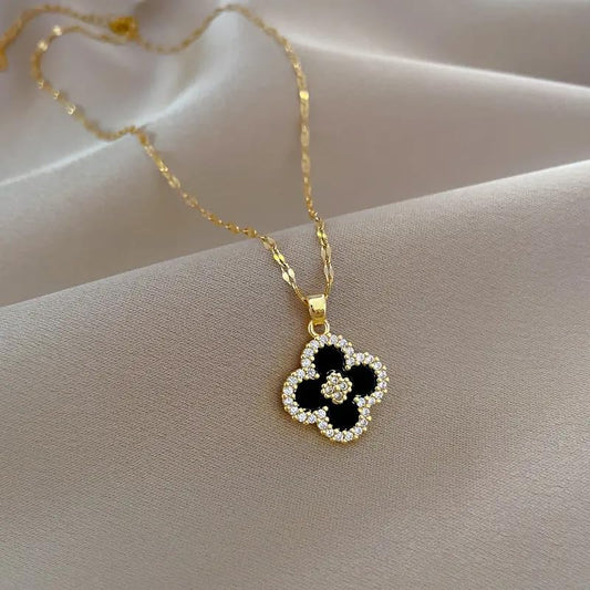 Gold Necklace for Women - Four Leaf Clove Charm Pendant Jewelry - 18K Stainless Steel Gold-Plated Chain - Ideal Jewelry Necklace Gift for Birthdays, Anniversaries, or Any Occasion - Lucky Clover